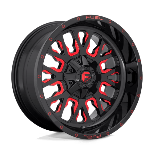 Fuel Wheels D612 STROKE - Gloss Black Red Tinted Clear - Wheel Warehouse