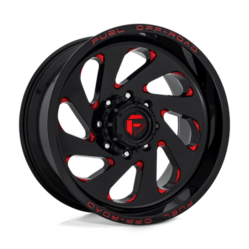 Fuel Wheels D638 VORTEX - Gloss Black Red Tinted Clear - Wheel Warehouse