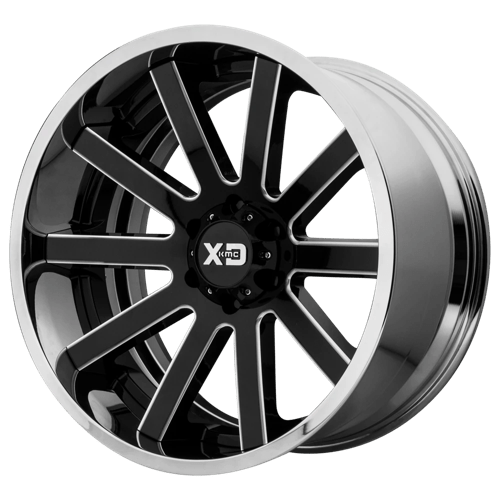 XD Wheels XD200 HEIST - Gloss Black Milled Center W/ Chrome Lip - Wheel Warehouse