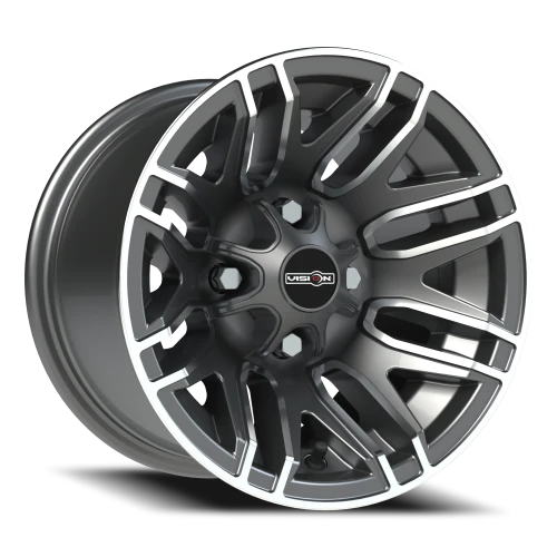 Vision 112 12x8 -10 4x101.6mm 69.85mm Gunmetal Machined Face