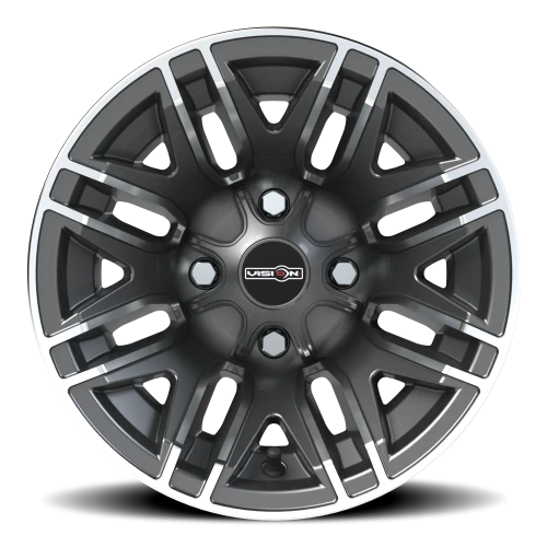 Vision 112 12x8 -10 4x101.6mm 69.85mm Gunmetal Machined Face