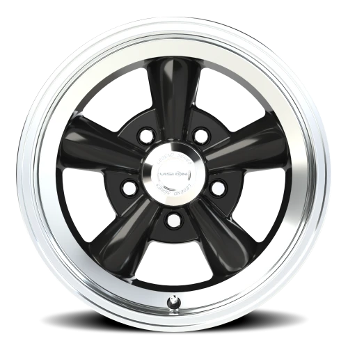 Vision 141 15x7 -7 5x114.3mm 83mm Gloss Black Machined Lip