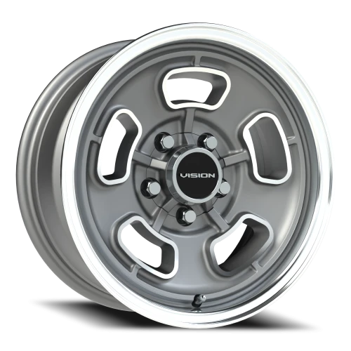 Vision 148 15x7 -7 5x120.65mm 83mm Satin Grey Machined Face-Machined Lip