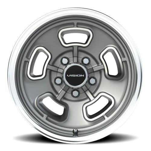 Vision 148 15x8 -19 5x114.3mm 83mm Satin Grey Machined Face-Machined Lip