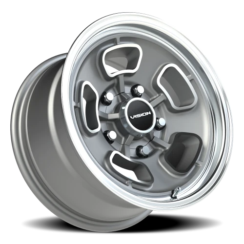 Vision 148 15x8 -19 5x127mm 83mm Satin Grey Machined Face-Machined Lip