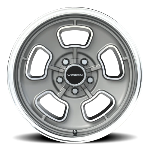 Vision 148 17x8 +0 5x120.65mm 83mm Satin Grey Machined Face-Machined Lip