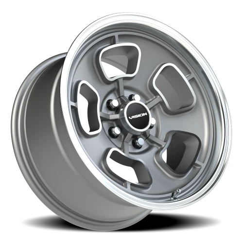 Vision 148 17x9 +0 5x120.65mm 83mm Satin Grey Machined Face-Machined Lip