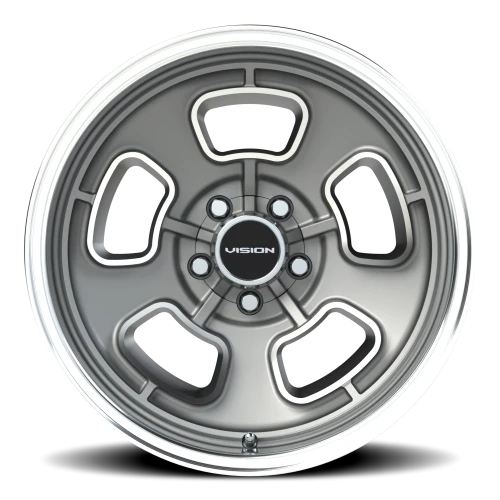 Vision 148 17x9 +0 5x120.65mm 83mm Satin Grey Machined Face-Machined Lip