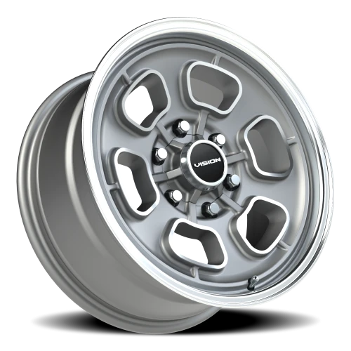 Vision 148 17x8 +0 6x139.7mm 78.1mm Satin Grey Machined Face-Machined Lip