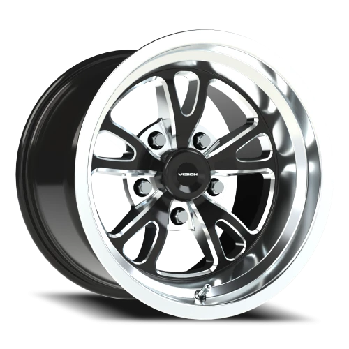 Vision 149 15x10 +0 5x114.3mm 83.1mm Gloss Black Milled-Polished Lip