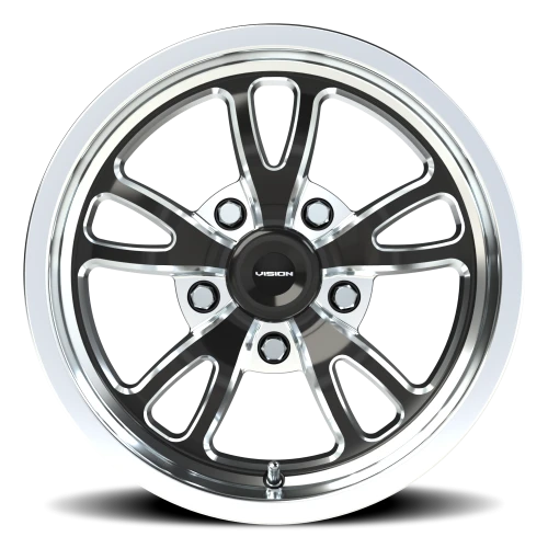 Vision 149 15x4 -19 5x120.65mm 83.1mm Gloss Black Milled-Polished Lip