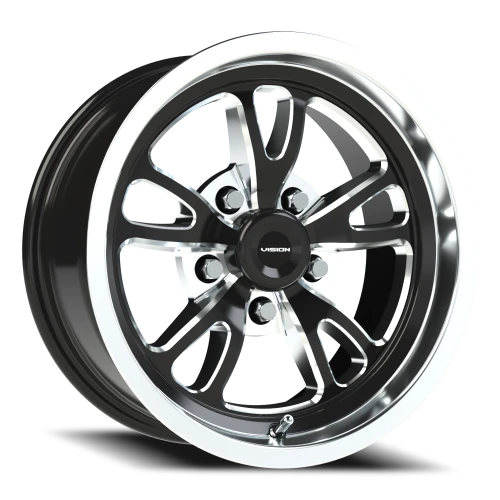 Vision 149 15x7 +0 5x114.3mm 83.1mm Gloss Black Milled-Polished Lip