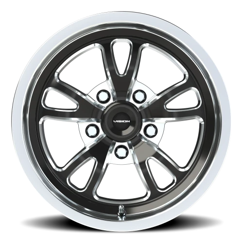 Vision 149 15x7 +0 5x114.3mm 83.1mm Gloss Black Milled-Polished Lip