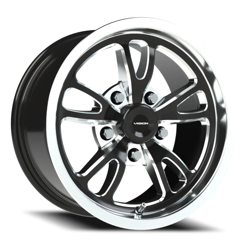 Vision 149 15x8 +27 5x120.65mm 83.1mm Gloss Black Milled-Polished Lip