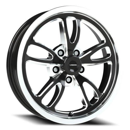 Vision 149 17x4.5 -24 5x120.65mm 83.1mm Gloss Black Milled-Polished Lip