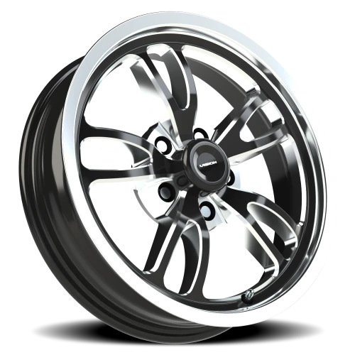 Vision 149 17x4.5 -24 5x114.3mm 83.1mm Gloss Black Milled-Polished Lip