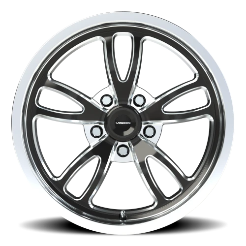 Vision 149 17x8 +25 5x120.65mm 83.1mm Gloss Black Milled-Polished Lip