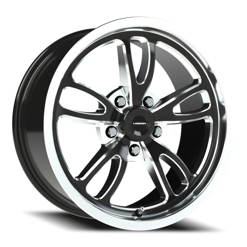 Vision 149 17x8 +25 5x114.3mm 83.1mm Gloss Black Milled-Polished Lip