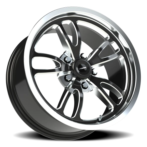 Vision 149 17x8 +25 5x114.3mm 83.1mm Gloss Black Milled-Polished Lip