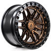 Arena Wheels Hustle Smoked Bronze Center Satin Black Lip 17x9 6x139.7 0mm 106.1