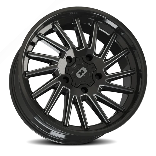 Vision 306 20x10 -25 5x127mm 78.1mm Gloss Black Milled Spokes