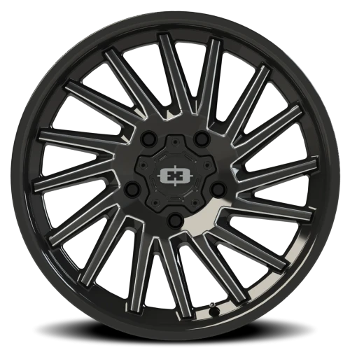 Vision 306 20x10 -25 5x127mm 78.1mm Gloss Black Milled Spokes
