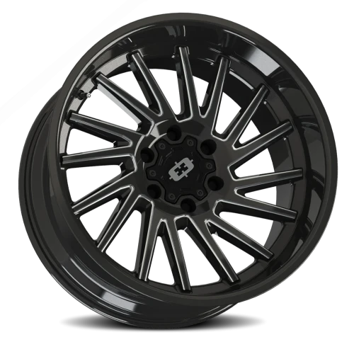 Vision 306 22x10 -19 6x139.7mm 106.2mm Gloss Black Milled Spokes