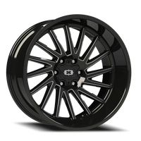 Vision 306 22x12 -51 6x139.7mm 106.2mm Gloss Black Milled Spokes