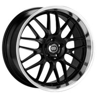 Enkei Lusso 18x8 40mm Offset 5x120 Bolt Pattern Black w/ Machine Lip Wheel-Wheels - Cast-Enkei-