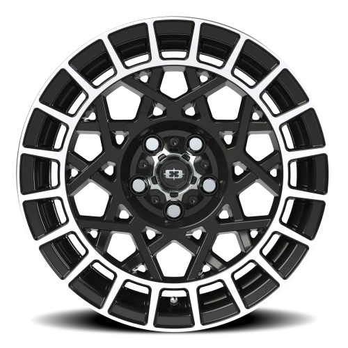 Vision 349 15x7 +15 5x100mm 72.1mm Gloss Black Machined Lip