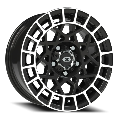 Vision 349 15x7 +15 5x114.3mm 76.1mm Gloss Black Machined Lip