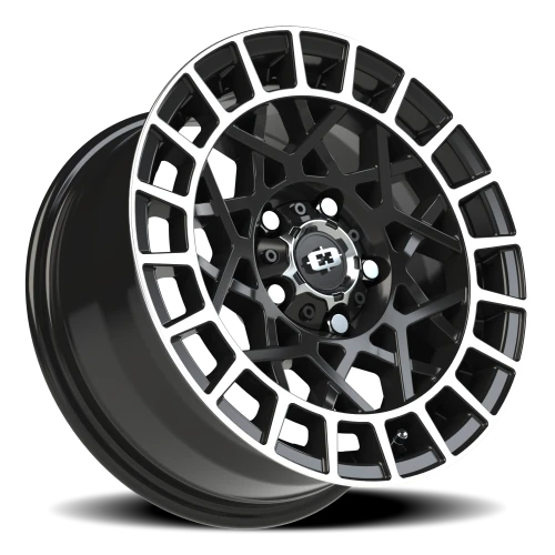 Vision 349 15x7 +15 5x114.3mm 76.1mm Gloss Black Machined Lip