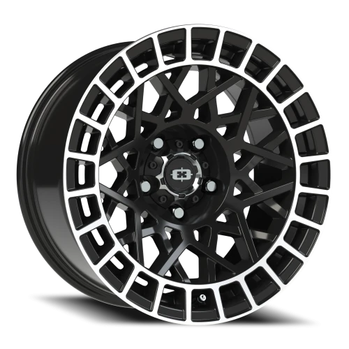 Vision 349 17x8.5 -24 5x114.3mm 76.1mm Gloss Black Machined Lip