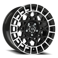 Vision 349 15x7 5x100mm 73.1mm Gloss Black Machined Lip