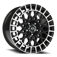 Vision 349 17x7 5x112mm 73.1mm Gloss Black Machined Lip