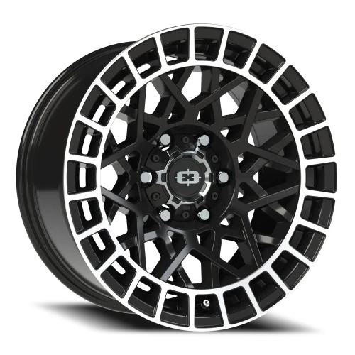 Vision 349 17x8.5 -12 6x139.7mm 106.2mm Gloss Black Machined Lip