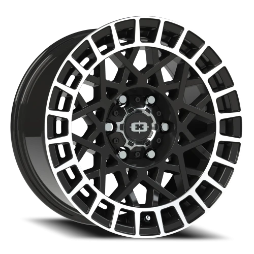 Vision 349 17x8.5 +12 6x139.7mm 106.2mm Gloss Black Machined Lip