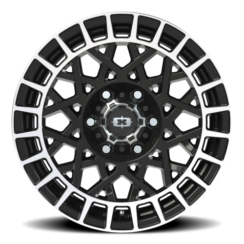 Vision 349 17x8.5 +12 6x139.7mm 106.2mm Gloss Black Machined Lip