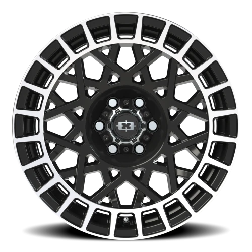 Vision 349 17x8.5 +12 6x114.3mm 76.1mm Gloss Black Machined Lip