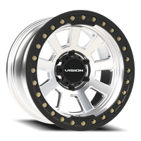 Vision 350BL 17x9 -40 6x139.7mm 106.2mm Machined Silver Satin Black Ring