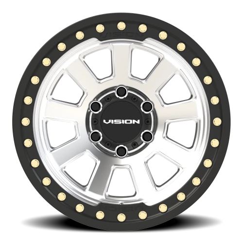 Vision 350BL 17x9 -40 6x139.7mm 106.2mm Machined Silver Satin Black Ring