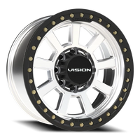 Vision 350BL 20x9 -14 8x170mm 125.2mm Machined Silver Satin Black Ring