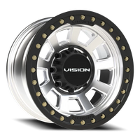 Vision 350BL 17x9 -40 8x165.1mm 125.2mm Machined Silver Satin Black Ring