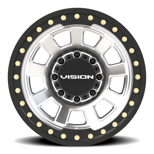 Vision 350BL 17x9 -40 8x165.1mm 125.2mm Machined Silver Satin Black Ring