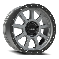 Vision 350 20x9 +12 5x139.7mm 108mm Satin Gray Satin Black Lip
