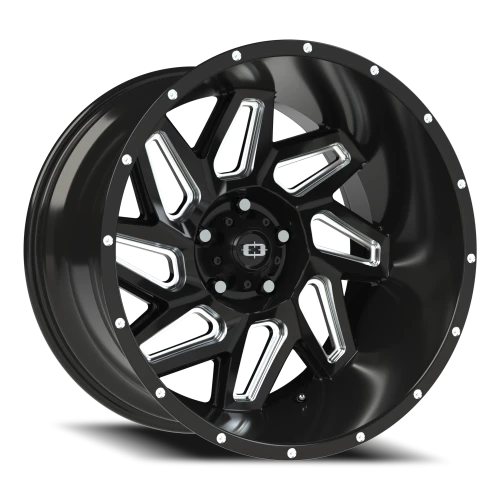 Vision 361 20x12 -57 5x127mm 78.1mm Gloss Black Milled Spokes
