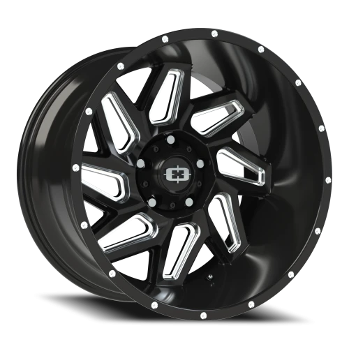Vision 361 20x12 -51 5x139.7mm 108mm Gloss Black Milled Spokes