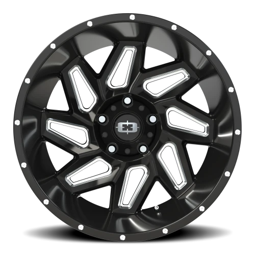 Vision 361 20x12 -51 5x139.7mm 108mm Gloss Black Milled Spokes