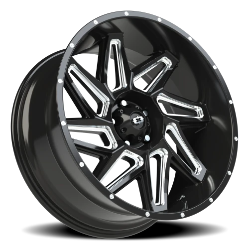 Vision 361 22x10 -25 5x127mm 78.1mm Gloss Black Milled Spokes