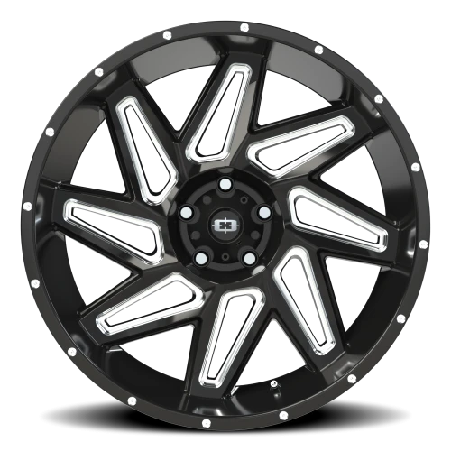Vision 361 22x10 -25 5x127mm 78.1mm Gloss Black Milled Spokes